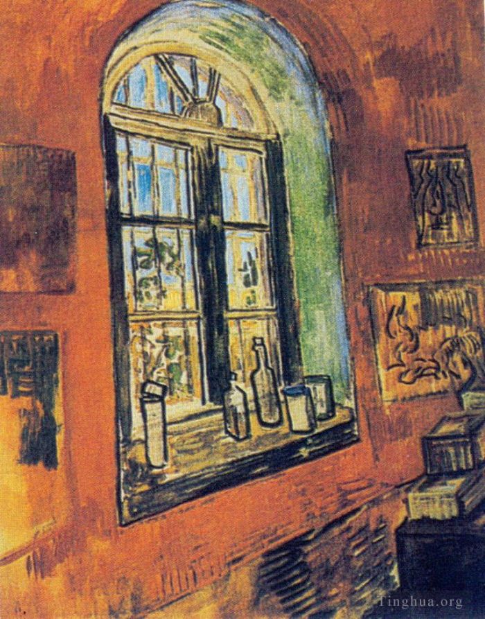 Vincent Willem Van Gogh Peinture à l'huile - Fenêtre de l'atelier de Vincent à l'asile