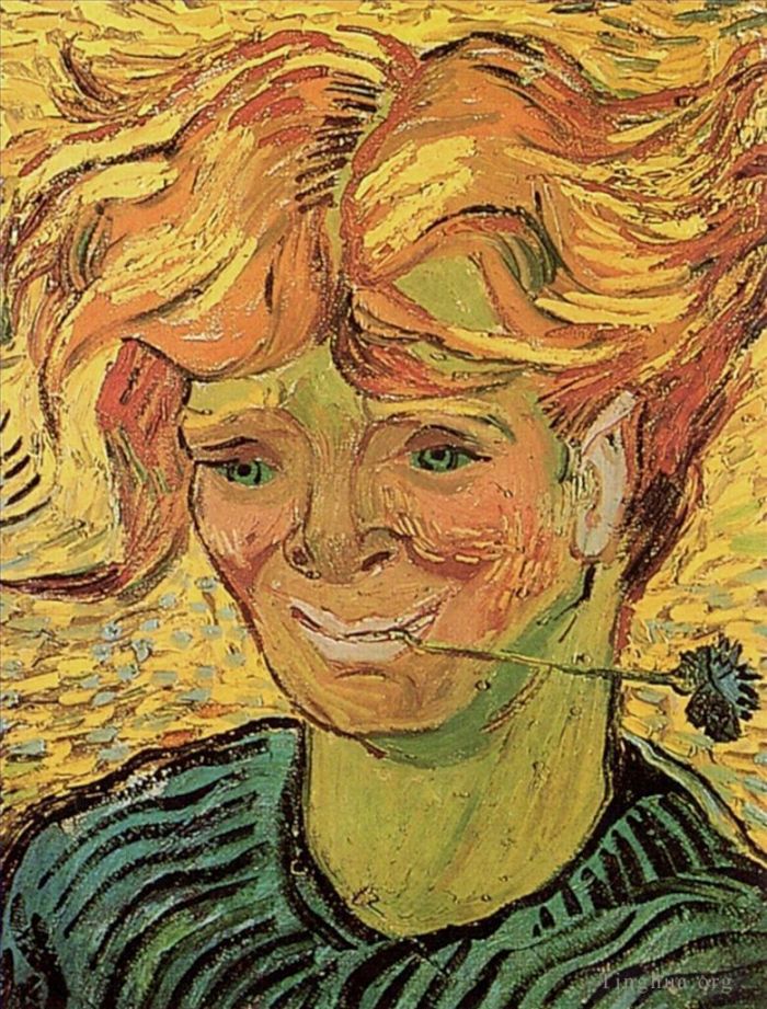 Vincent Willem Van Gogh Peinture à l'huile - Jeune homme au bleuet