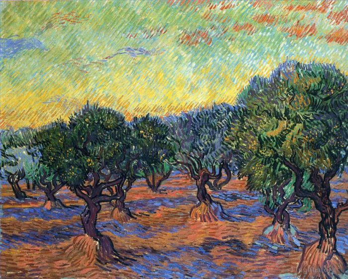 Vincent Willem Van Gogh Peinture à l'huile - Live Grove Ciel Orange