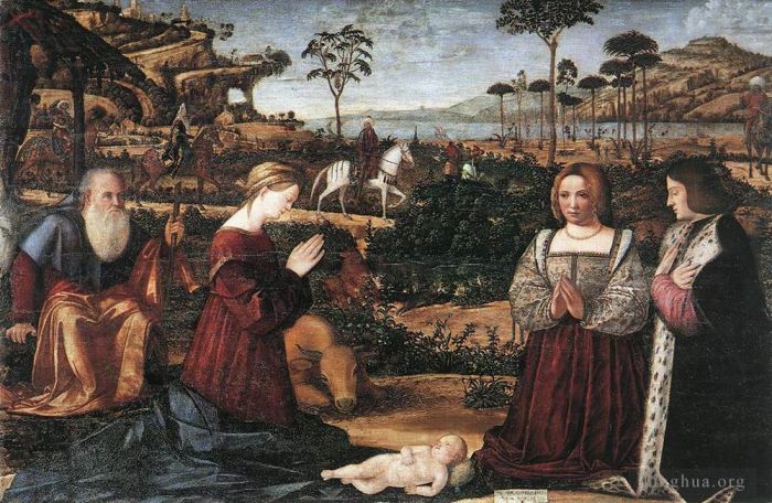 Vittore Carpaccio Types de peintures - Sainte Famille avec deux donateurs