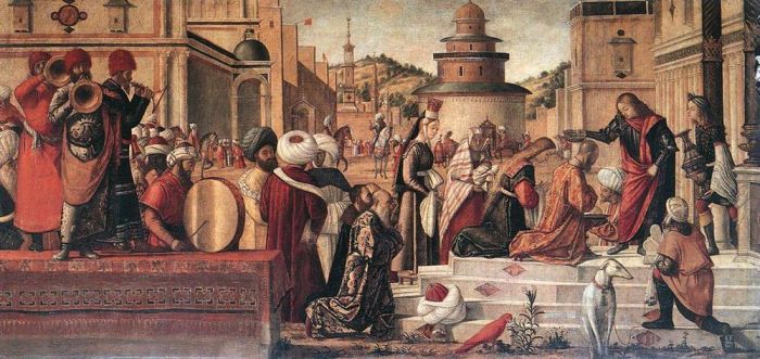 Vittore Carpaccio Types de peintures - Le baptême des Sélénites