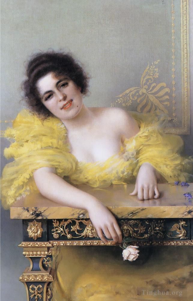 Vittorio Matteo Corcos Peinture à l'huile - Portrait d'une jeune femme