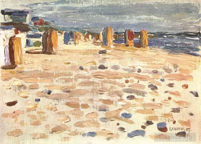 Vassily Kandinsky Peinture à l'huile - Paniers de plage en Hollande