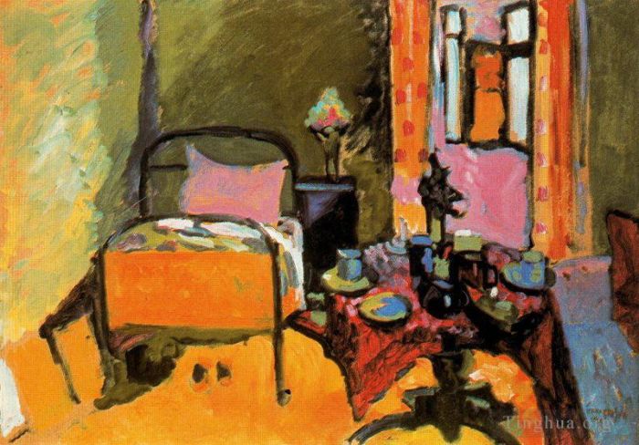 Vassily Kandinsky Peinture à l'huile - Chambre à coucher dans la Aintmillerstrasse