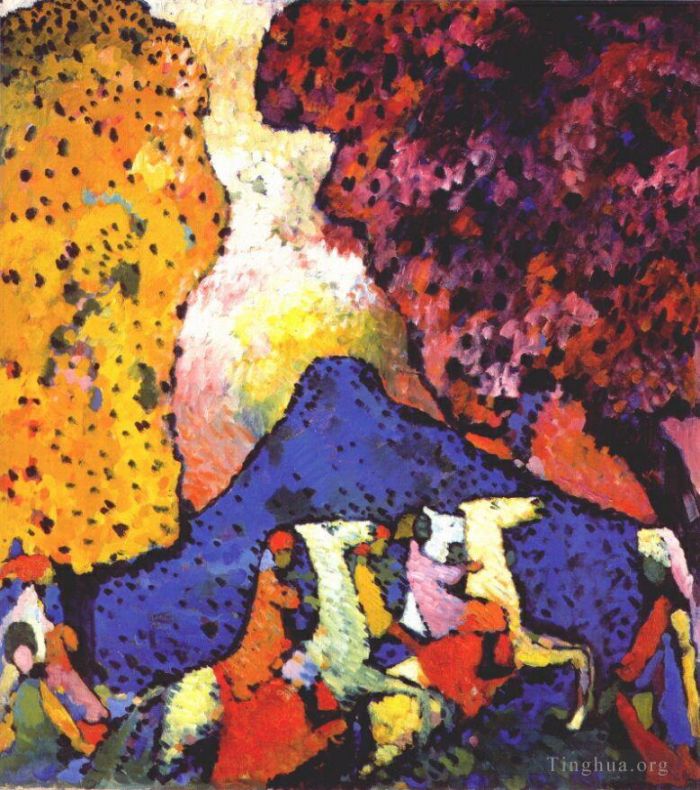Vassily Kandinsky Peinture à l'huile - Montagne bleue