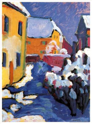 Vassily Kandinsky œuvres - Cimetière et presbytère de Kochel