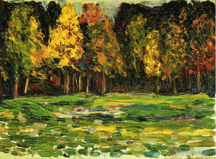 Vassily Kandinsky Peinture à l'huile - Lisière de la forêt