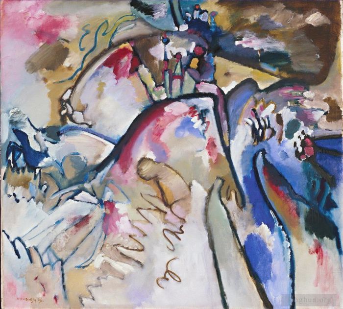 Vassily Kandinsky Peinture à l'huile - Improvisation 21A