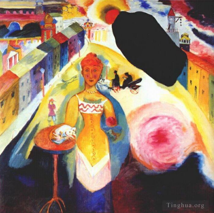 Vassily Kandinsky Peinture à l'huile - Dame à Moscou