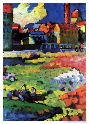 Vassily Kandinsky œuvres - Munich Schwabing avec l'église Sainte-Ursule
