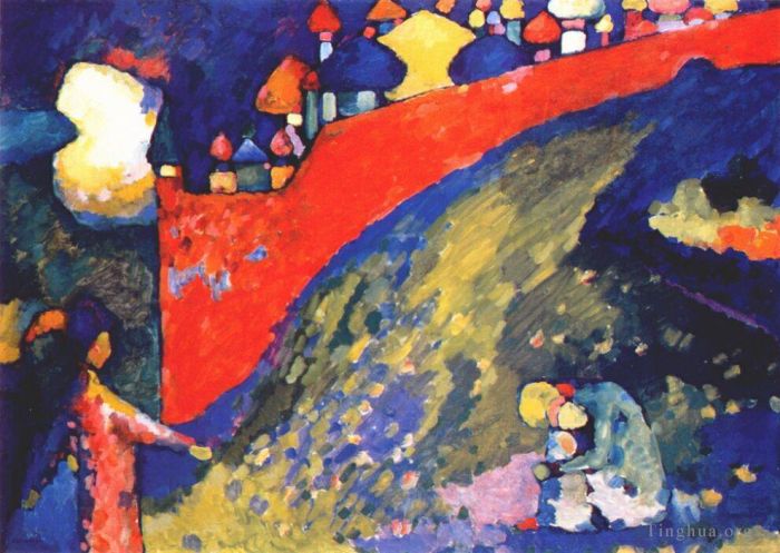 Vassily Kandinsky Peinture à l'huile - Le destin du Mur Rouge