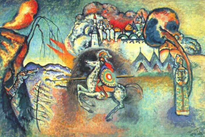 Vassily Kandinsky Peinture à l'huile - Saint Georges et le dragon