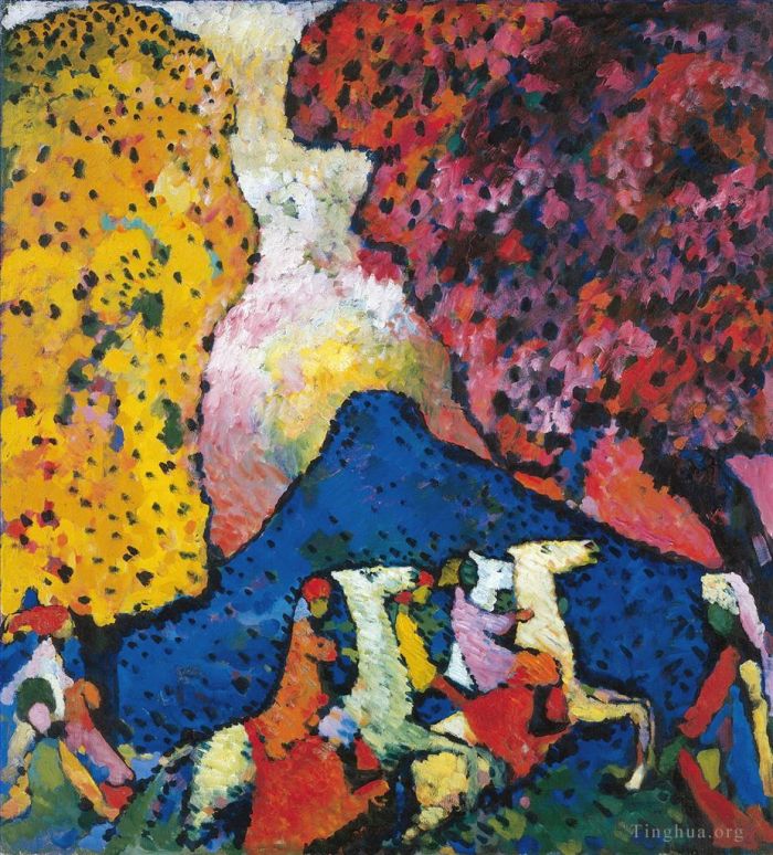 Vassily Kandinsky Peinture à l'huile - La Montagne Bleue Der blaue Berg