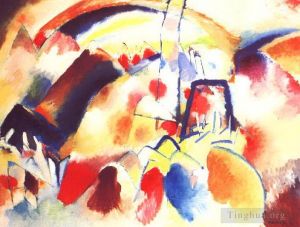 Vassily Kandinsky œuvres - Paysage avec des taches rouges