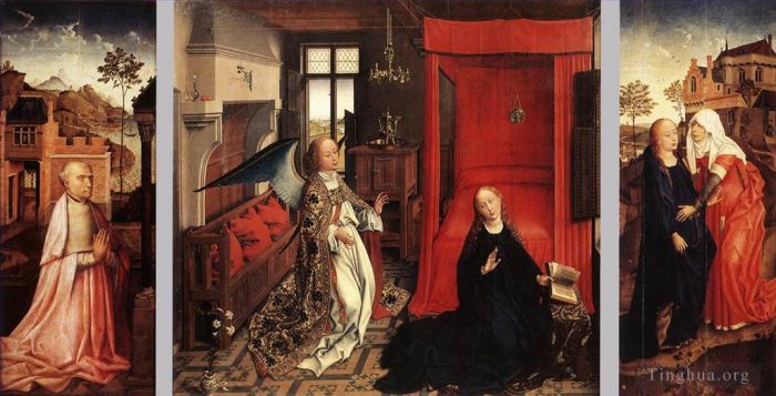 Rogier van der Weyden Peinture à l'huile - Triptyque de l’Annonciation
