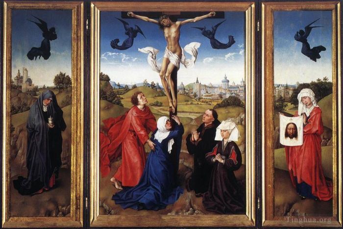 Rogier van der Weyden Peinture à l'huile - Triptyque de la Crucifixion