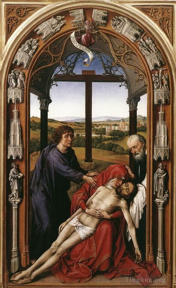 Rogier van der Weyden Peinture à l'huile - Panneau central du retable de Miraflores