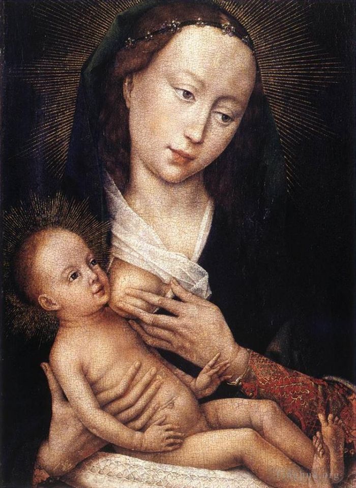 Rogier van der Weyden Peinture à l'huile - Portrait Diptyque de Jean de Gros aile gauche