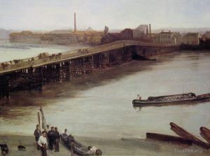 James Abbott McNeill Whistler œuvres - Pont Old Battersea marron et argent
