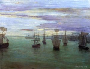 James Abbott McNeill Whistler œuvres - Crépuscule de couleur chair et vert Valparaiso