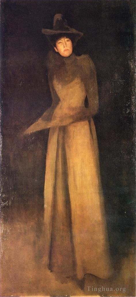 James Abbott McNeill Whistler Peinture à l'huile - Harmonie en Marron Le Chapeau en Feutre