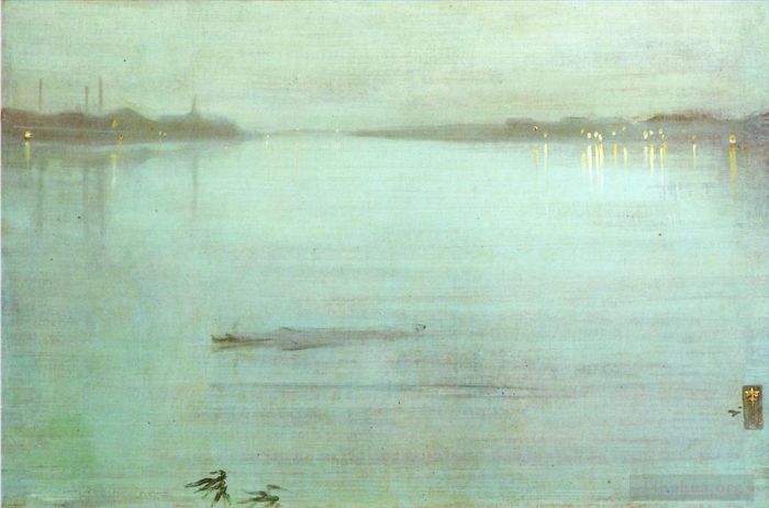 James Abbott McNeill Whistler Peinture à l'huile - Nocturne Bleu et Argent
