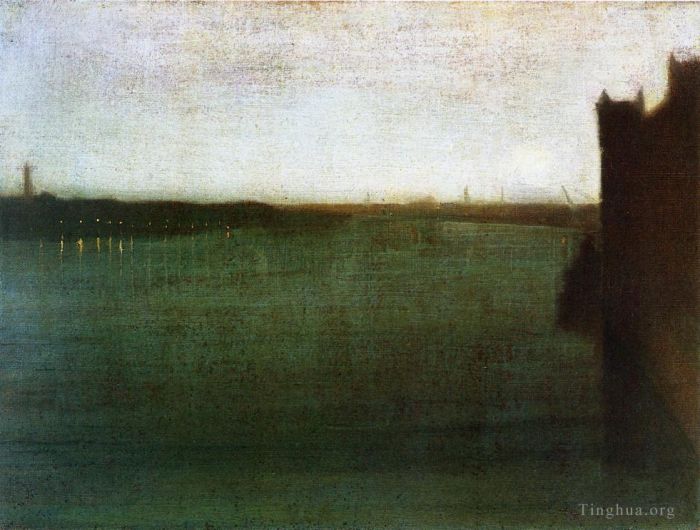 James Abbott McNeill Whistler Peinture à l'huile - Nocturne Gris et Or