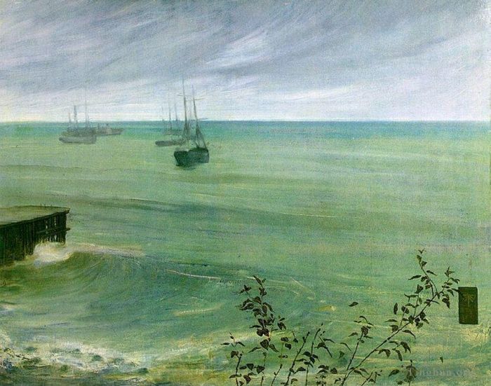 James Abbott McNeill Whistler Peinture à l'huile - Symphonie en gris et vert L'Océan