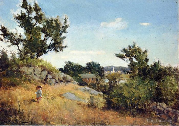 Willard Leroy Metcalf Peinture à l'huile - Une vue du village
