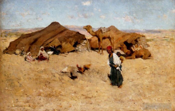 Willard Leroy Metcalf Peinture à l'huile - Campement arabe de Biskra