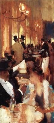 Willard Leroy Metcalf Peinture à l'huile - Au Café