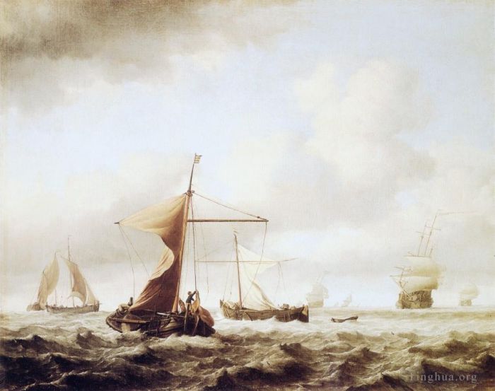 Willem van de Velde the Younger Peinture à l'huile - Brise
