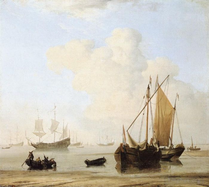 Willem van de Velde the Younger Peinture à l'huile - Calme