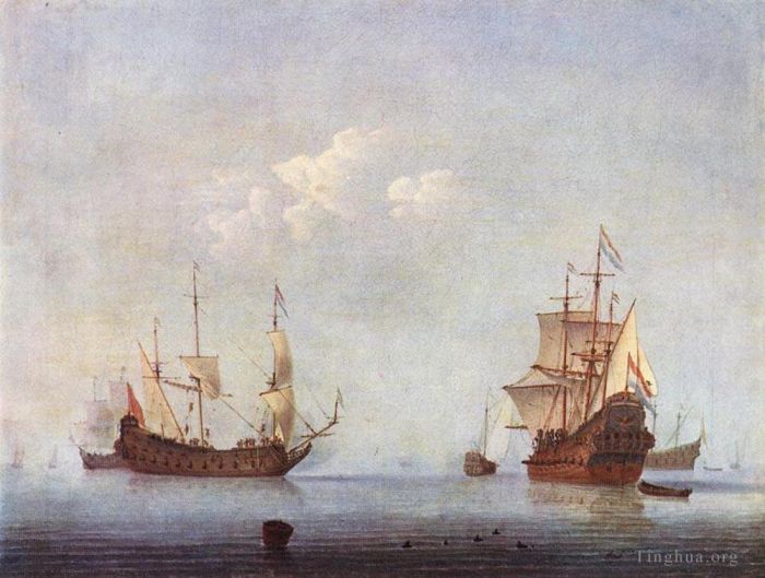 Willem van de Velde the Younger Peinture à l'huile - Paysage marin