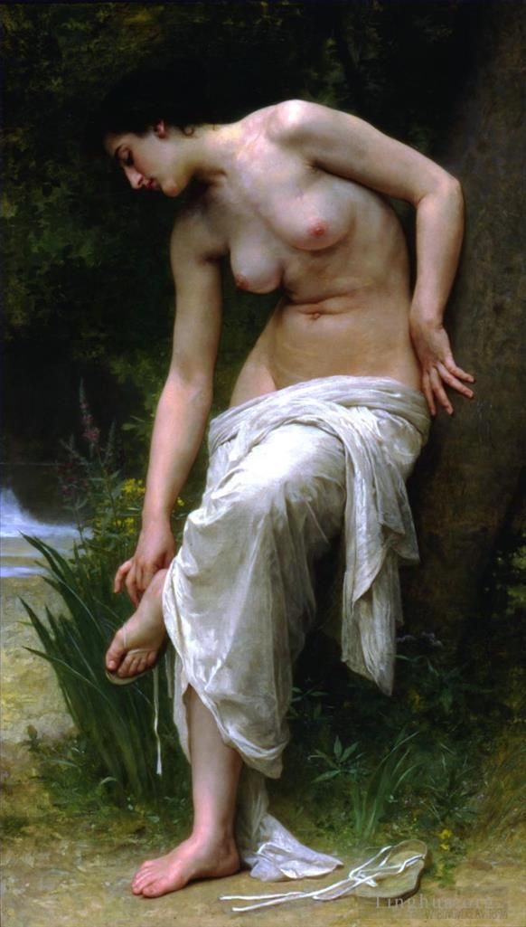 William-Adolphe Bouguereau Peinture à l'huile - Après le bain