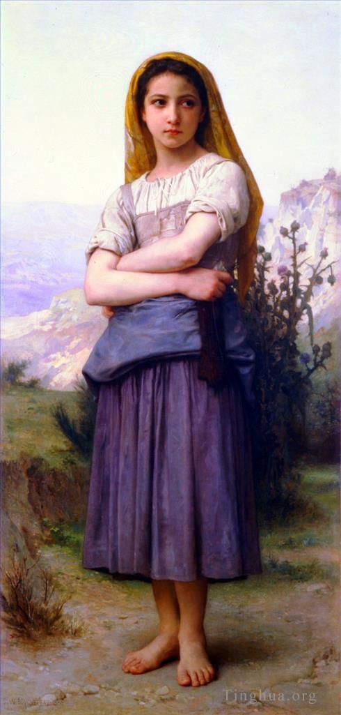 William-Adolphe Bouguereau Peinture à l'huile - Bergère 1886