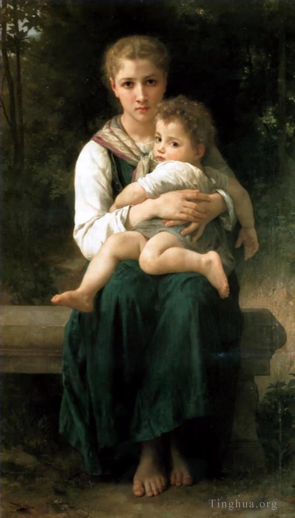 William-Adolphe Bouguereau Peinture à l'huile - Frère et soeur