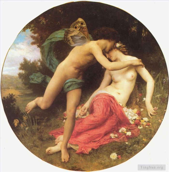William-Adolphe Bouguereau Peinture à l'huile - Cupidon et Psyché