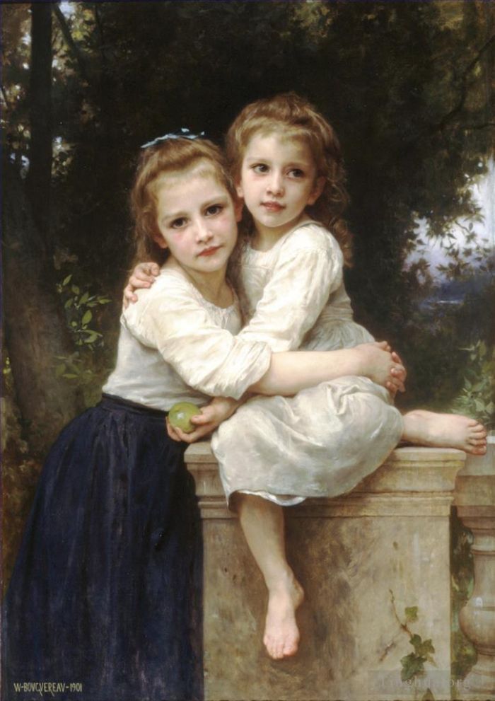 William-Adolphe Bouguereau Peinture à l'huile - Deux soeurs