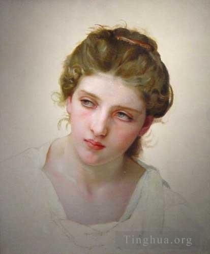 William-Adolphe Bouguereau Peinture à l'huile - Etude Femme Blondede visage 1898