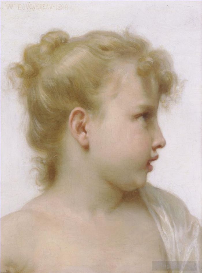 William-Adolphe Bouguereau Peinture à l'huile - Etude tete de petite fille tete de petite fille