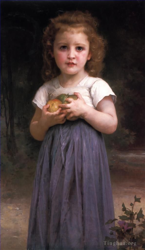 William-Adolphe Bouguereau Peinture à l'huile - Jeune Fille et Enfant