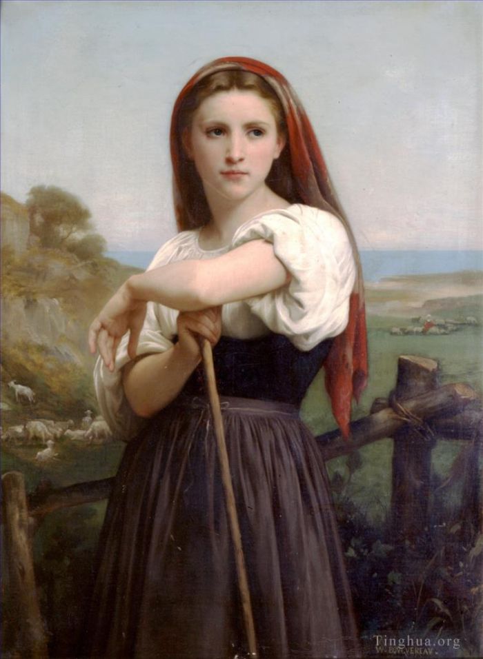 William-Adolphe Bouguereau Peinture à l'huile - Jeune bergère 1868