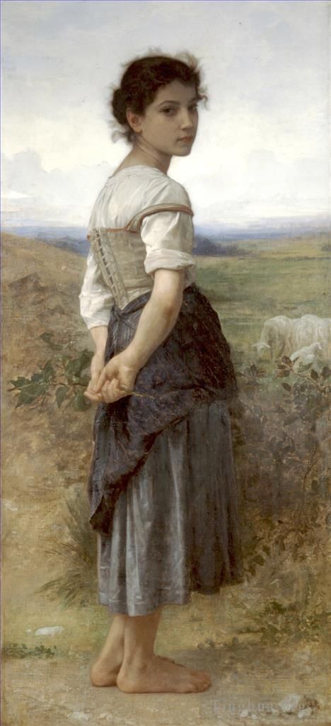 William-Adolphe Bouguereau Peinture à l'huile - La jeune bergère