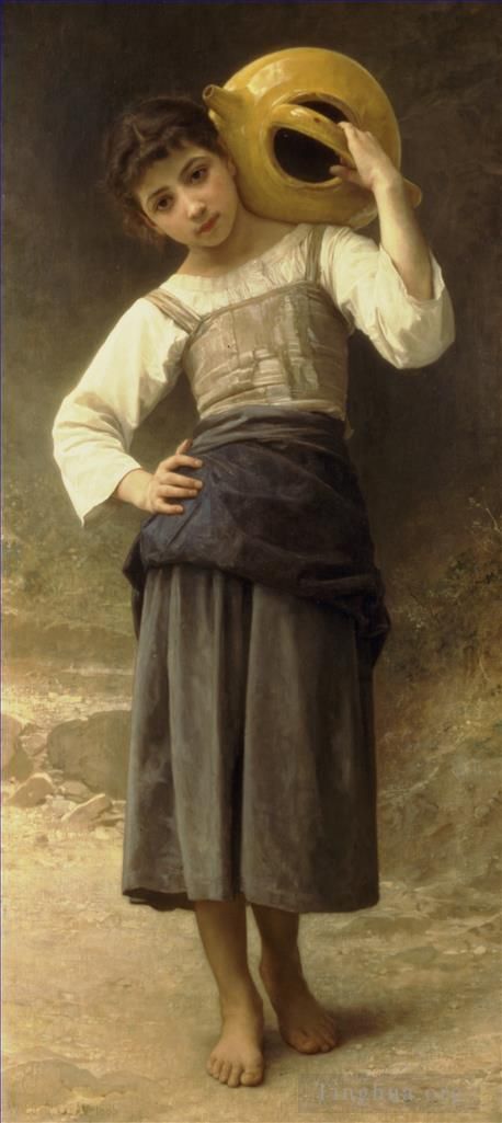William-Adolphe Bouguereau Peinture à l'huile - Jeune fille allant à la fontaine