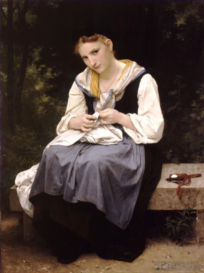 William-Adolphe Bouguereau Peinture à l'huile - Jeune ouvrière