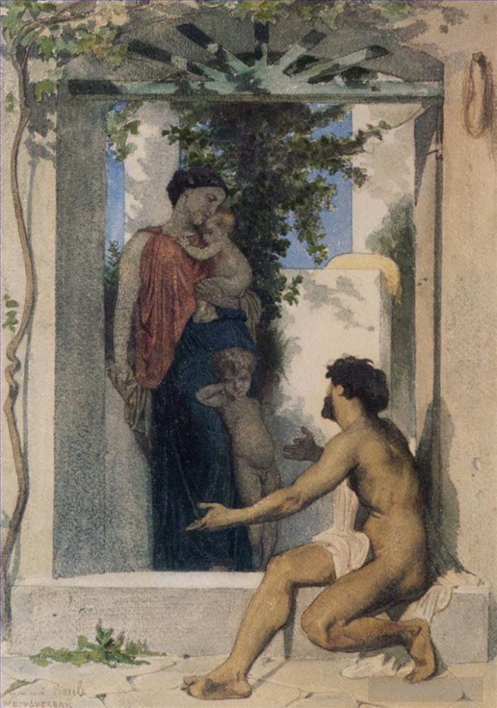 William-Adolphe Bouguereau Peinture à l'huile - La Charité Romaine