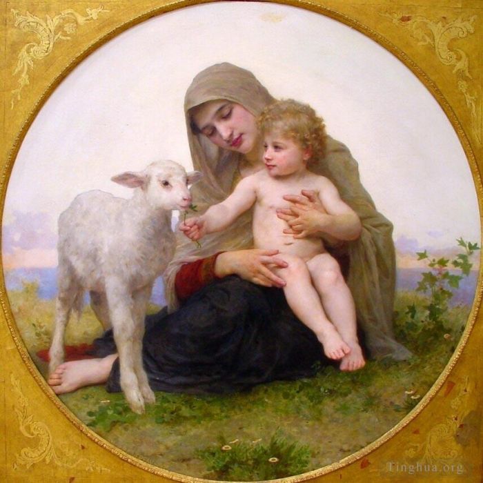 William-Adolphe Bouguereau Peinture à l'huile - La Vierge à Lagneau