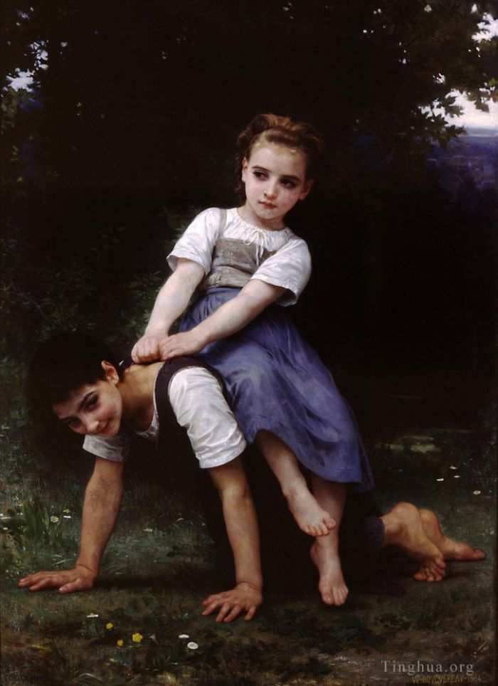 William-Adolphe Bouguereau Peinture à l'huile - La bourrique huile sur toile