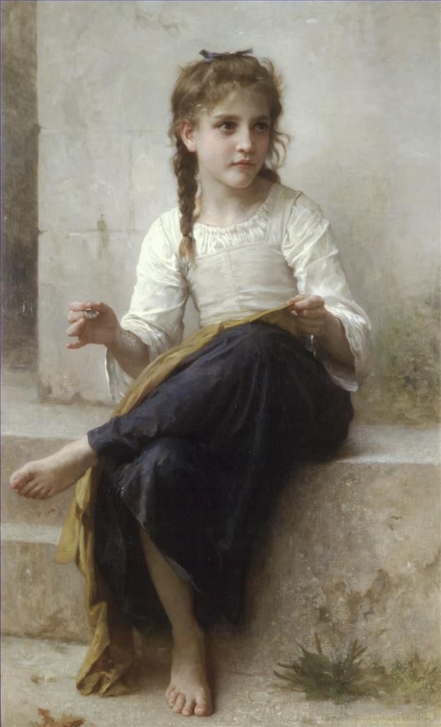 William-Adolphe Bouguereau Peinture à l'huile - La couturière